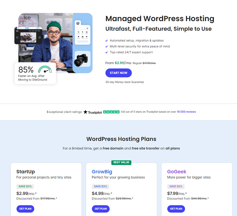 sitegound-performance siteground managed wordpress performance