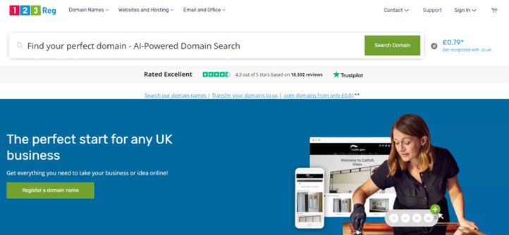 123 Reg General Performance Screenshot