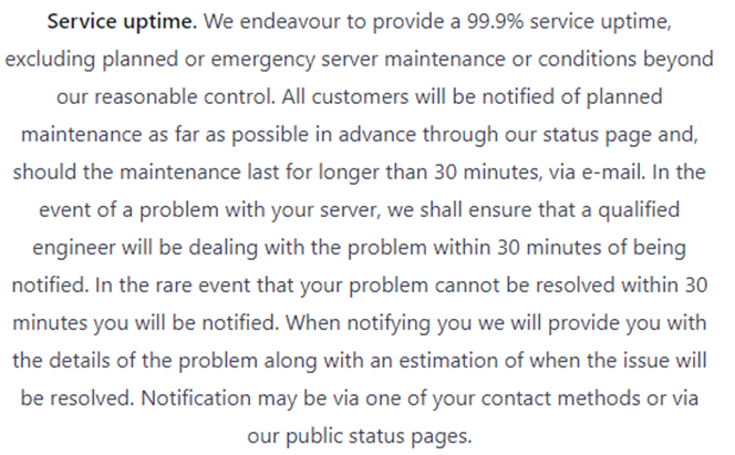 Mochahost uptime statement